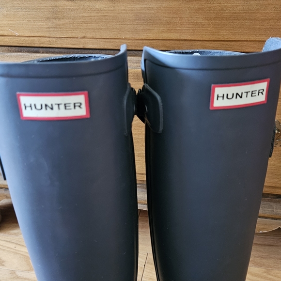 Hunter Black Tall Rain Boots - Picture 2 of 5